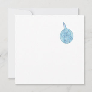 Joan of Arc Holding Flag Oval Drawing