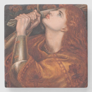 Joan of Arc (Portrait) (by Dante Gabriel Rossetti) Stone Coaster