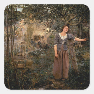 joan of arc square sticker