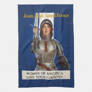 Joan of Arc: The Maid of Orleans, Knight Heroine Tea Towel