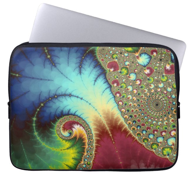 Joanie 50 Fractal Art Laptop Sleeve (Front)