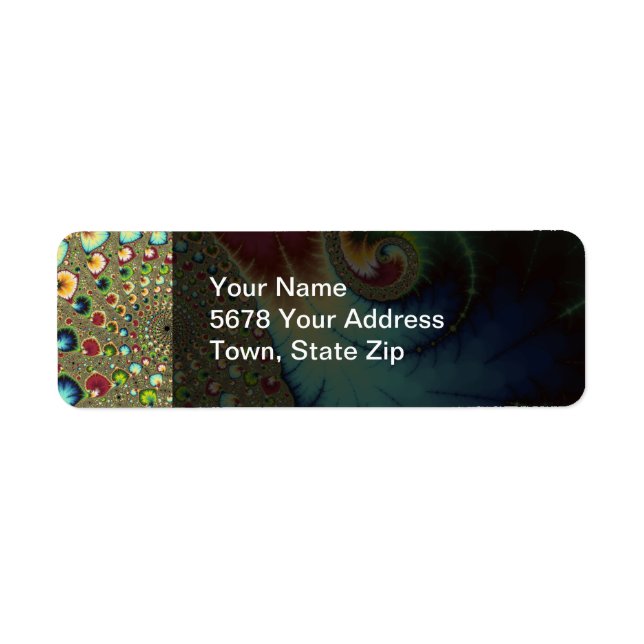 Joanie 50 Fractal Art Return Address Label (Front)