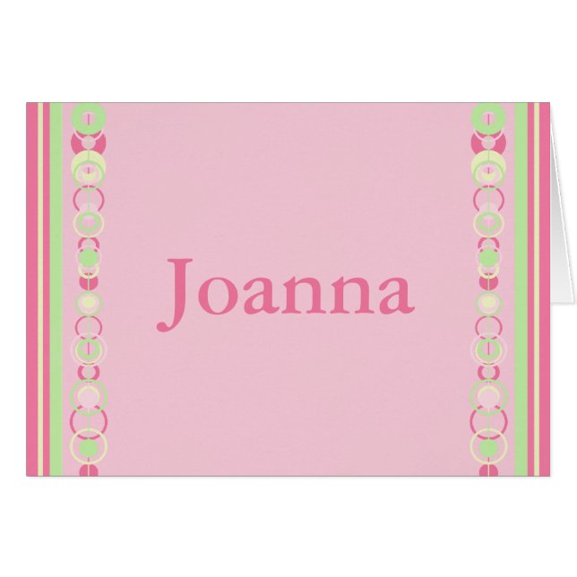 Joanna Modern Circles Custom Name Card (Front Horizontal)
