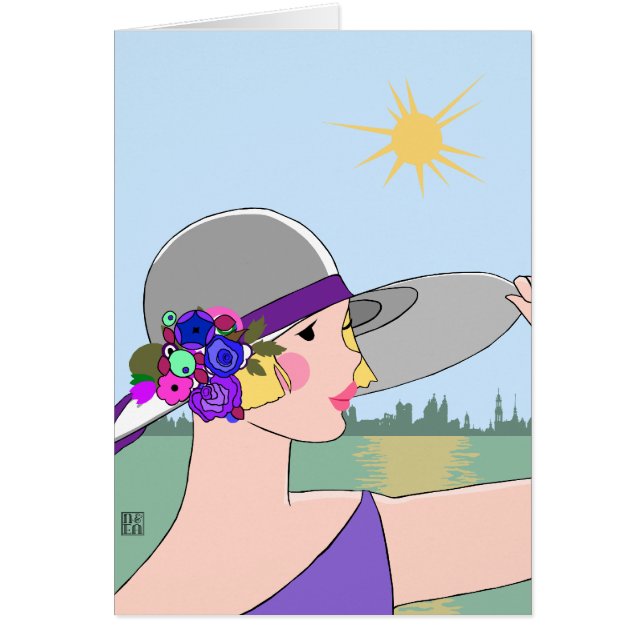 Joanne - Art Deco Portrait in Purple & Blue (Front)