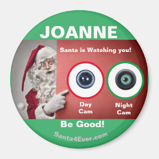 JOANNE Santa is Watching you! Day and Night Magnet