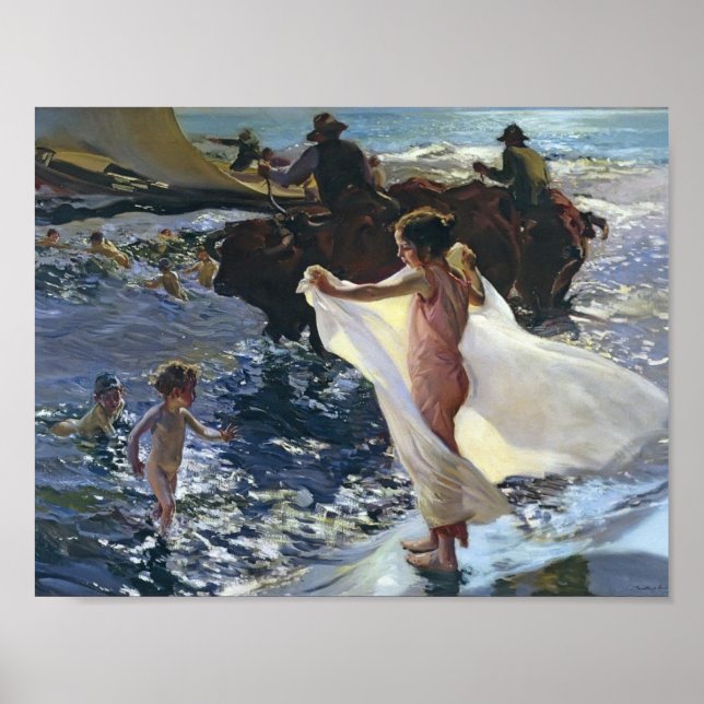 Joaquín Sorolla- Bathing Time Poster (Front)
