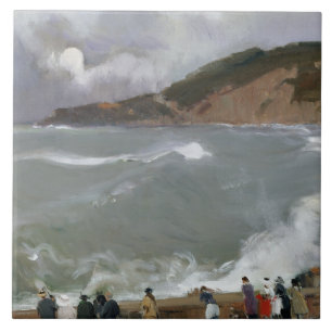 Joaquin Sorolla - Breakwater, San Sebastian Ceramic Tile