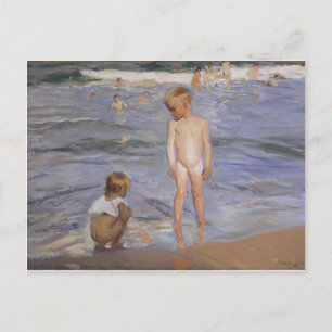 Joaquín Sorolla- Children bathing in afternoon sun Postcard