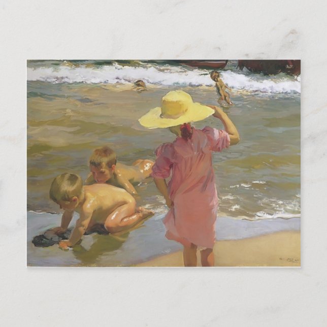 Joaquín Sorolla- Children on the seashore Postcard (Front)