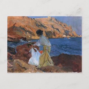 Joaquín Sorolla- Clotilde and Elena on the Rocks Postcard