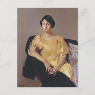 Joaquín Sorolla- Elena in a yellow tunic Postcard