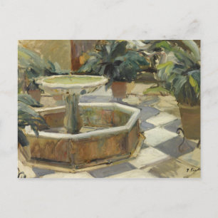 Joaquin Sorolla - Fountain in a courtyard Postcard