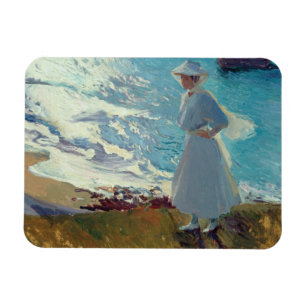 Joaquin Sorolla - Maria on the Beach at Biarritz Magnet