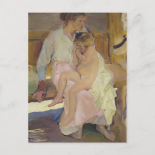 Joaquín Sorolla- Mother & daughter, Valencia beach Postcard