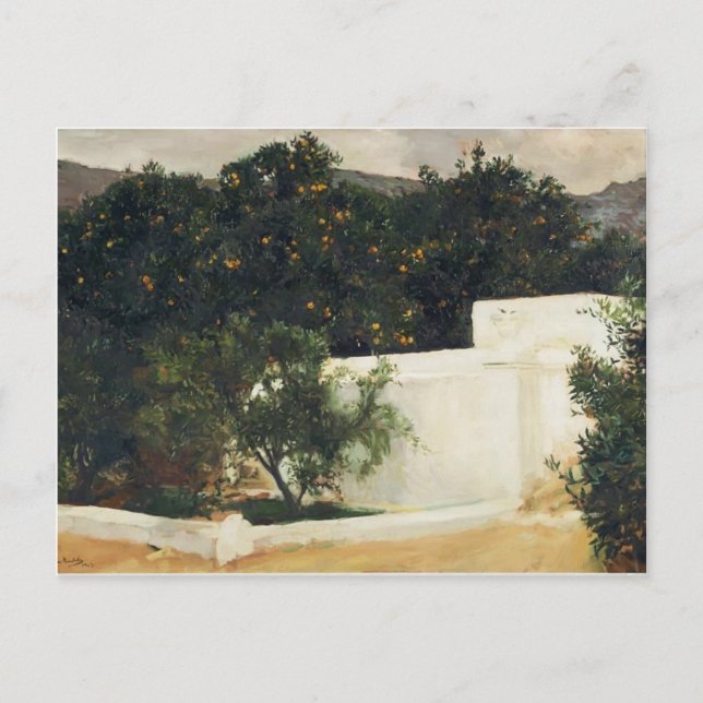 Joaquín Sorolla- Orange trees on road to Seville Postcard (Front)