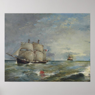 Joaquin Sorolla - Sailboats in the Sea Poster