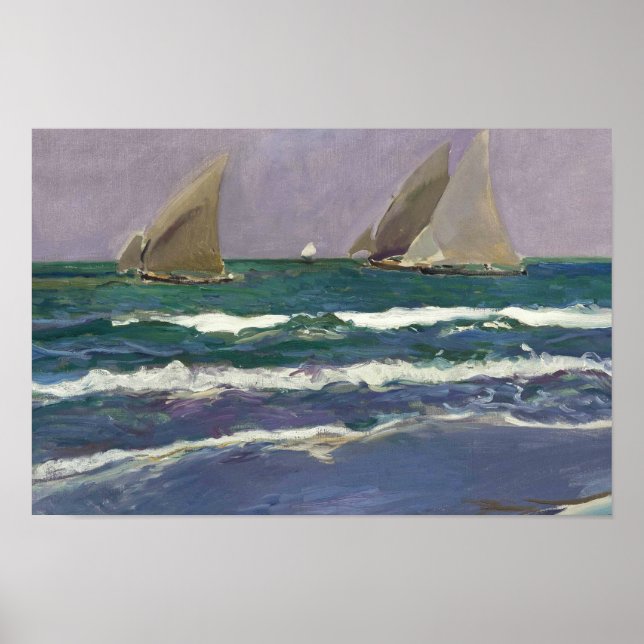 Joaquin Sorolla - Ship Sails in the Sea Poster (Front)