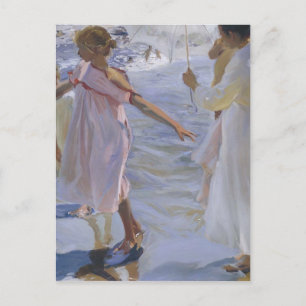 Joaquín Sorolla- Strolling along the seashore Postcard