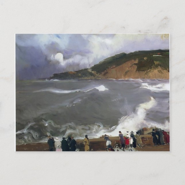 Joaquín Sorolla- The Breakwater of San Sebastian Postcard (Front)