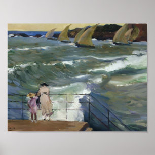 Joaquín Sorolla- The Waves at San Sebastian Poster