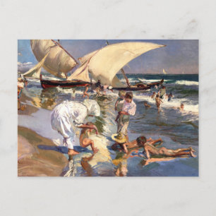 Joaquin Sorolla - Valencia Beach by Morning Light Postcard