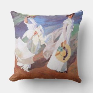 Joaquin Sorolla Women Walking Beach Cushion