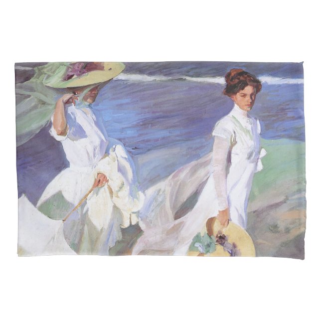 Joaquin Sorolla Women Walking Beach Pillowcase (Front)