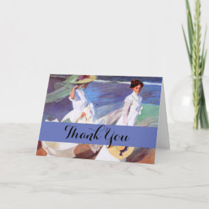 Joaquin Sorolla Women Walking Beach Thank You Card