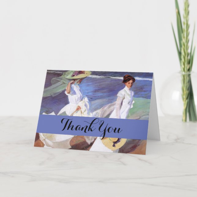 Joaquin Sorolla Women Walking Beach Thank You Card (Front)