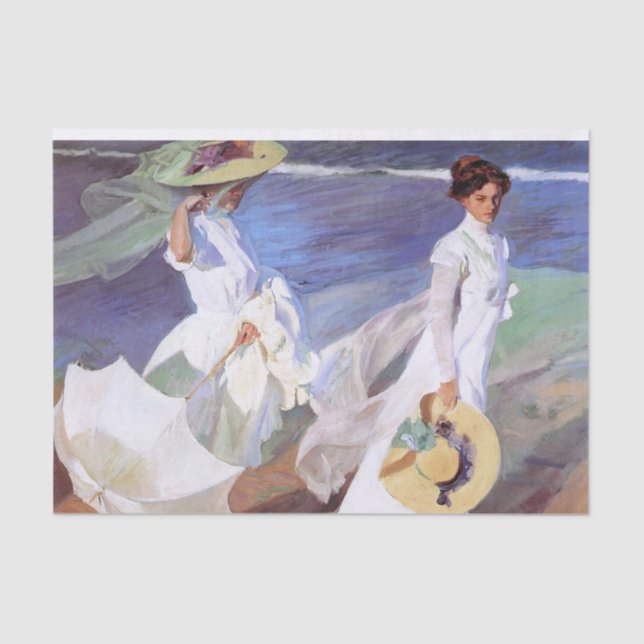 Joaquin Sorolla Women Walking Beach Tissue Paper (Front)