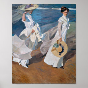 Joaquin Sorolla Y Bastida - StrollingThe Sea Poster