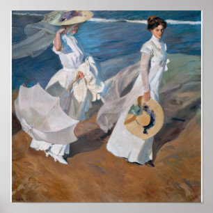 Joaquin Sorolla Y Bastida - StrollingThe Sea Poster