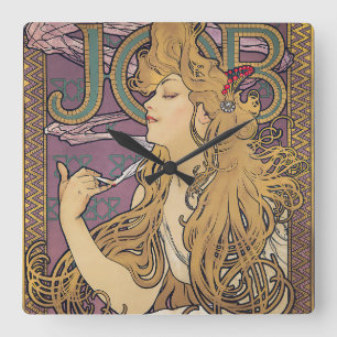 Job (1896) by Alphonse Mucha  Square Wall Clock