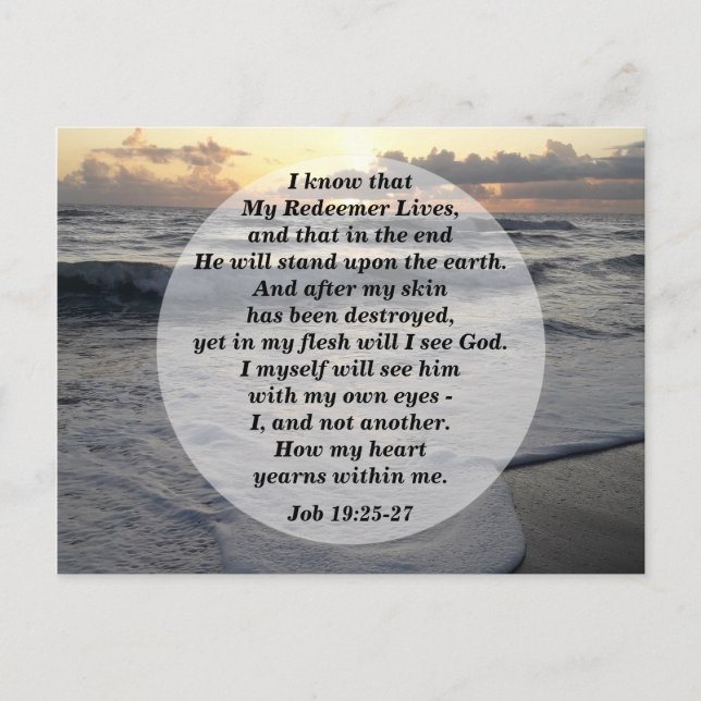 Job 19:25-27 My Redeemer Lives! Poster Postcard (Front)