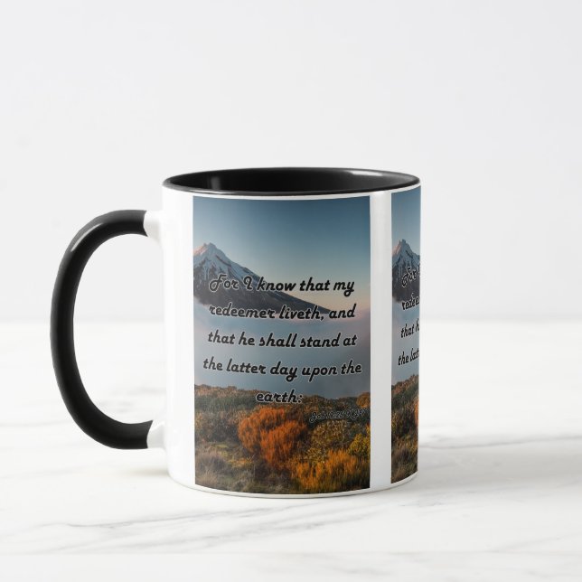 Job 19:25 KJV Bible Scripture Pic Two-Tone Mug (Left)