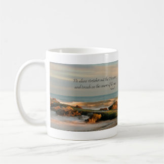 Job 9:8 Seascape with rocks and waves Coffee Mug