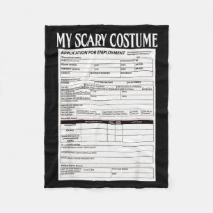 Job Application Funny Y Halloween Costume Trick Or Fleece Blanket