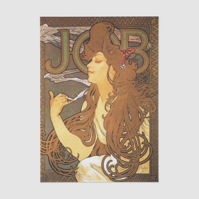 Job by Alphonse Mucha Tissue Paper (Front)