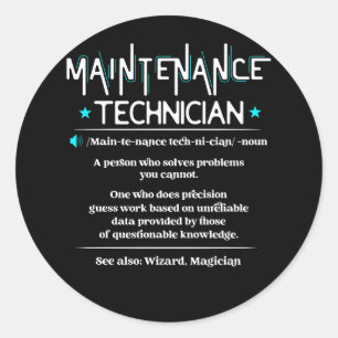 Job Definition Funny Maintenance Technician Engine Classic Round Sticker