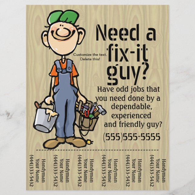 Job Hunting flyer Carpenter Plumber Painter (Front)