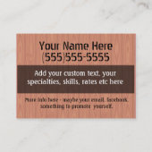 Job Hunting Handyman Fix-It Carpenter Painter Business Card (Back)
