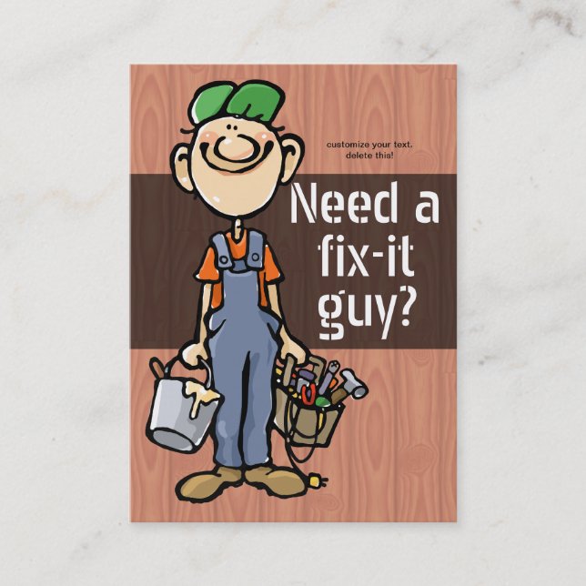 Job Hunting Handyman Fix-It Carpenter Painter Business Card (Front)