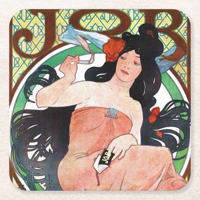 JOB, Mucha Square Paper Coaster (Front)