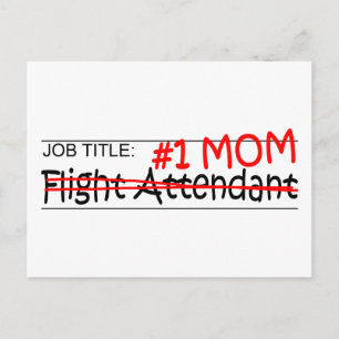 Job Mum Flight Attendant Postcard