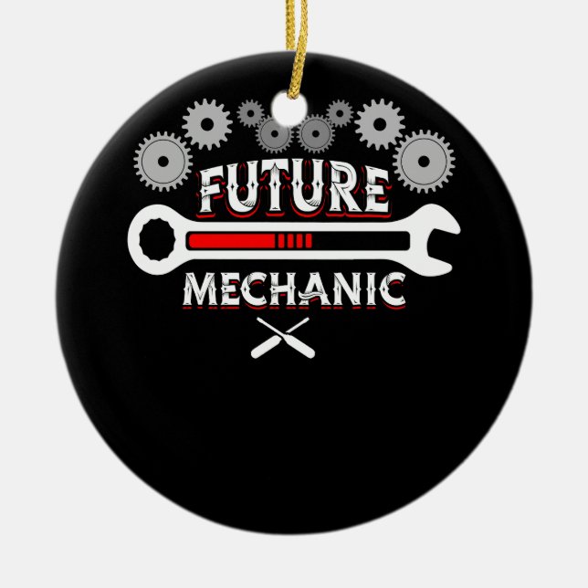 Job Title Future Mechanic Car Auto Mechanic Garage Ceramic Ornament (Front)