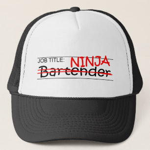 Job Title Ninja Bartender Trucker Hat
