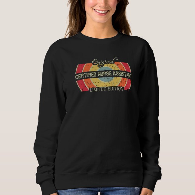 Job Title Retro Vintage Certified Nurse Assistant Sweatshirt (Front)