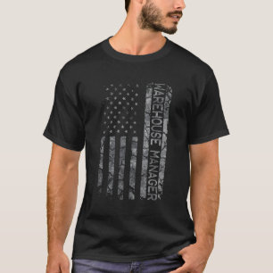 Job Title Worker American Flag Warehouse Ager T-Shirt
