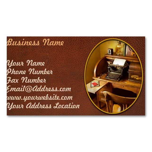 Job - Typist - A person with many interests Magnetic Business Card (Front)