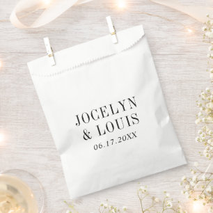 Jocelyn Black and White Modern Wedding Favour Bag